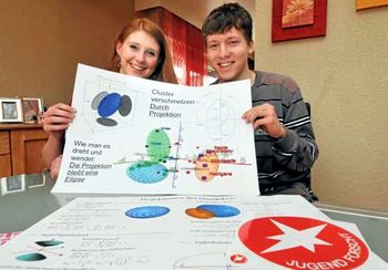 Laura Mähler und Sebastian Kassing bereiten sich auf den Bundesentscheid von »Jugend forscht« Ende Mai vor.