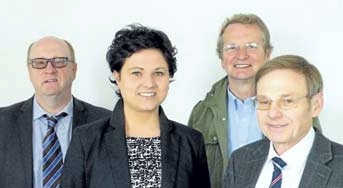 Sie stellten das neue Semester der Kinder-Uni vor: Martin Fischer, Linda Keil, Martin Burghardt und Helmut Künne